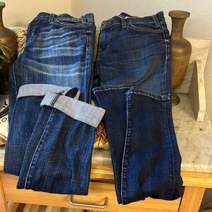 Current/Elliott Two-Tone Denim Jeans And Skinny Jeans Both 27”W!